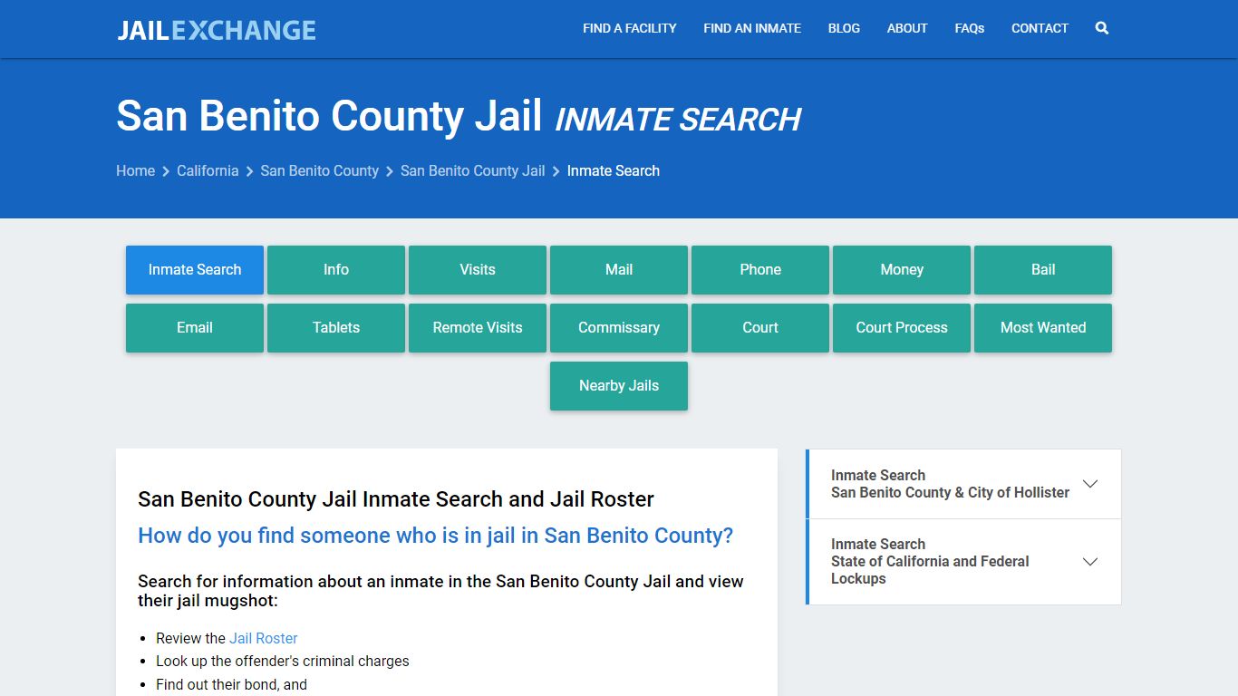 Inmate Search: Roster & Mugshots - San Benito County Jail, CA